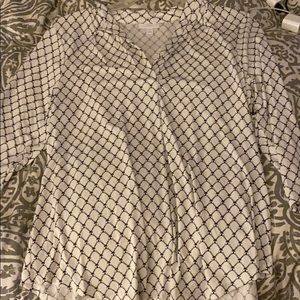 White and blue blouse